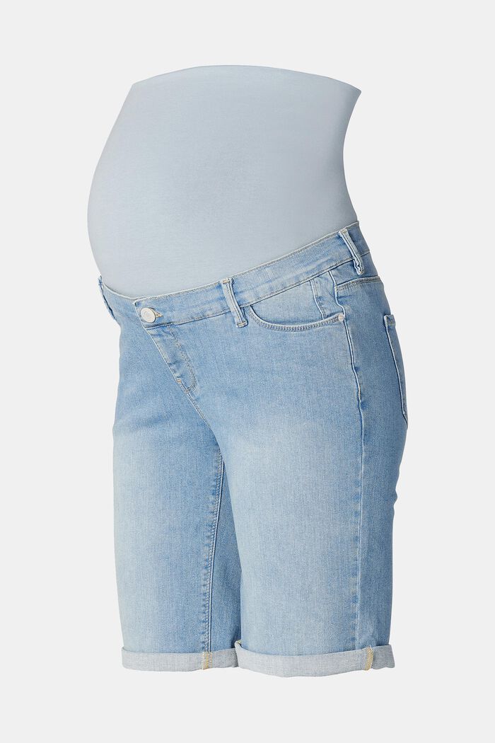 Bermuda en jean à ceinture de maintien pour le ventre, BLUE LIGHT WASHED, detail image number 0