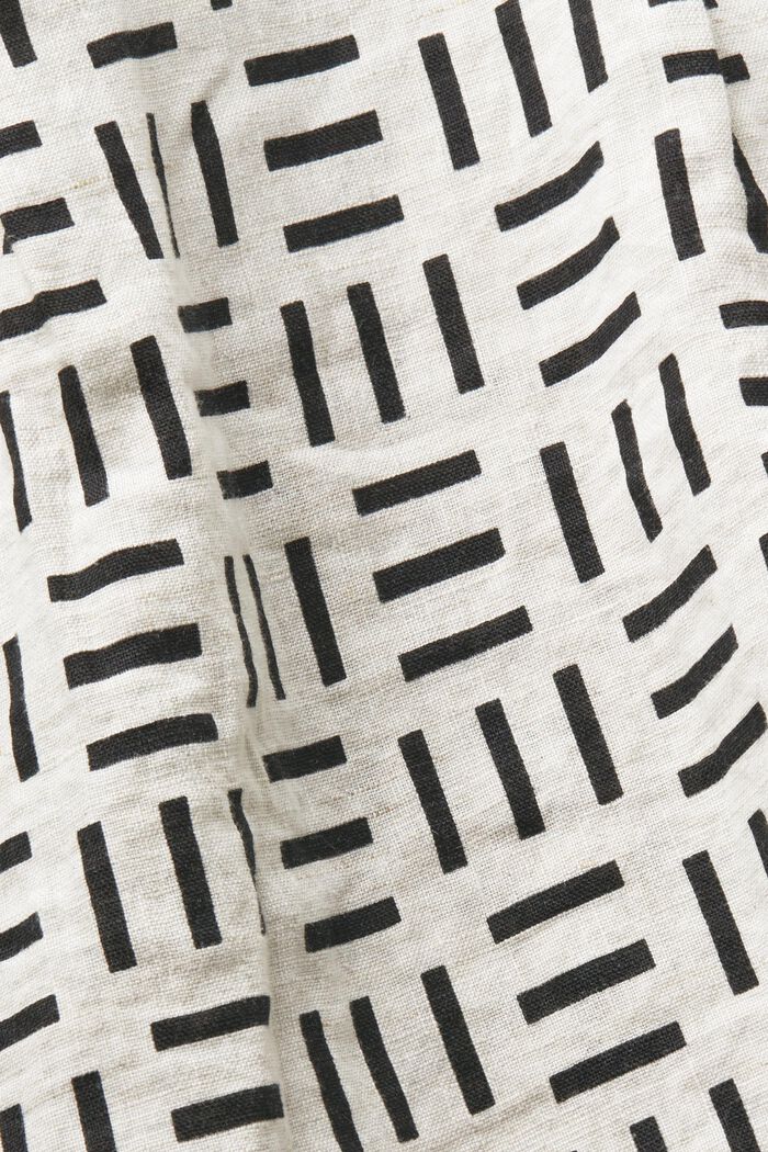 Chemise en lin imprimée boutonnée jusqu’en haut, WHITE, detail image number 4