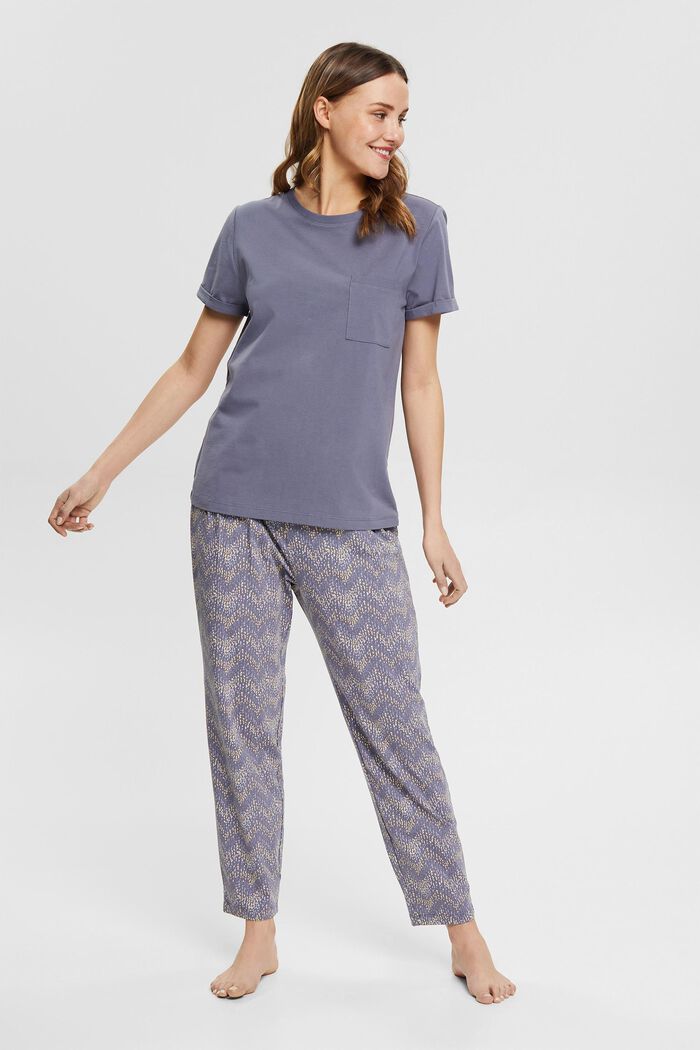 Pyjama en jersey de coton bio, GREY BLUE, detail image number 0