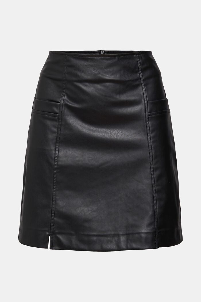 Mini-jupe en similicuir, BLACK, detail image number 7