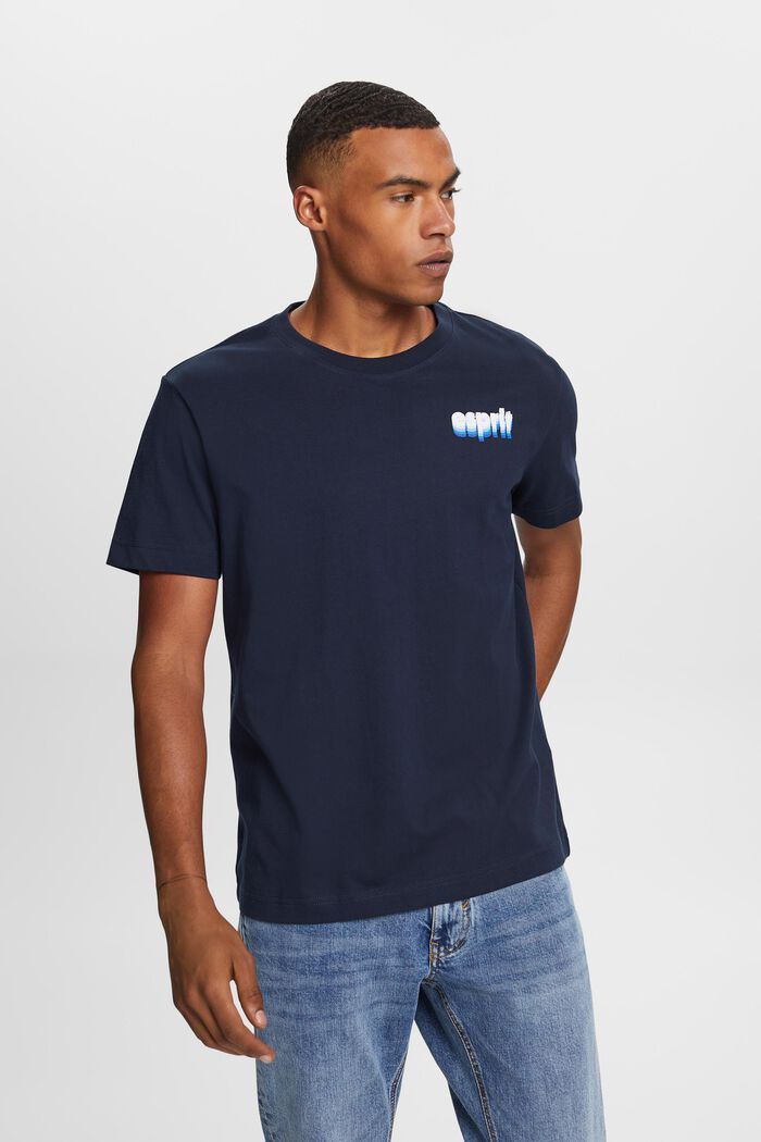 T-shirt en jersey à imprimé, 100 % coton, NAVY, detail image number 0