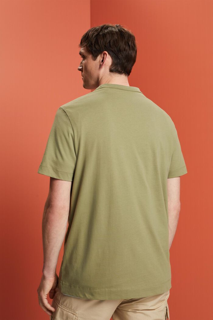 T-shirt en jersey à imprimé sur la poitrine, 100 % coton, LIGHT KHAKI, detail image number 3