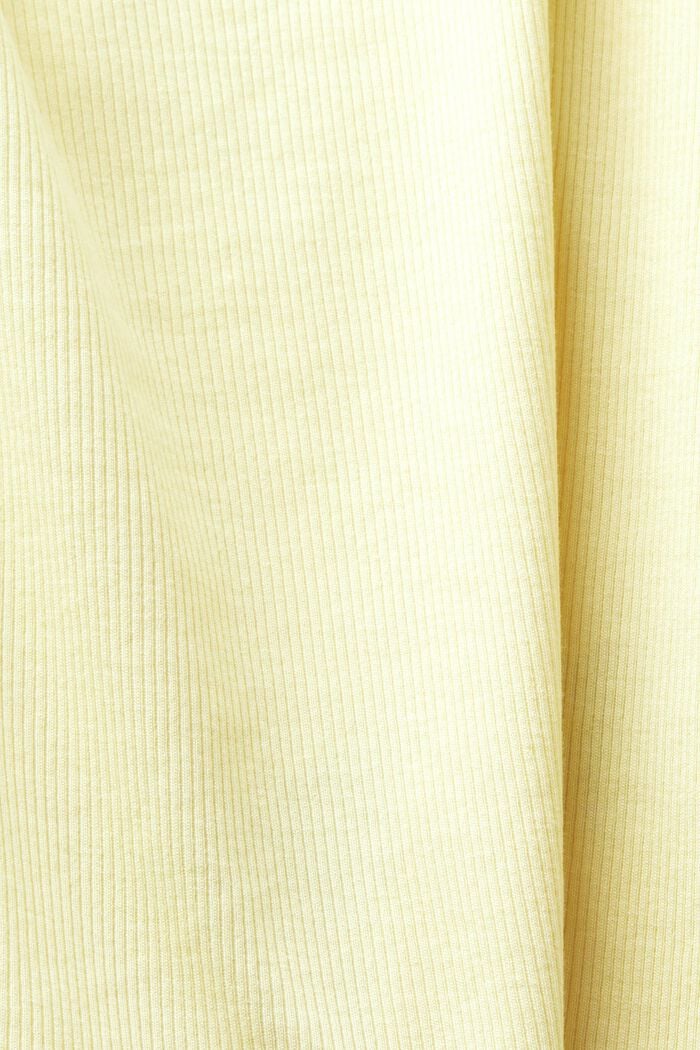 Haut en jersey de maille côtelée et dentelle, LIME YELLOW, detail image number 5