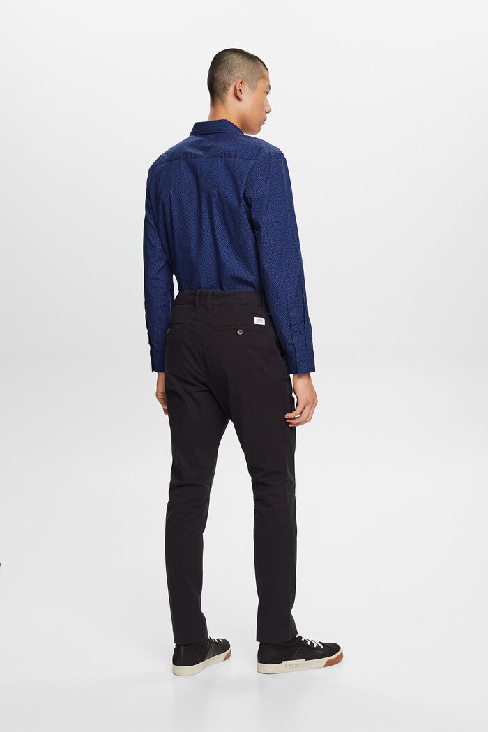 Pantalon chino slim en twill de coton, BLACK, detail image number 3