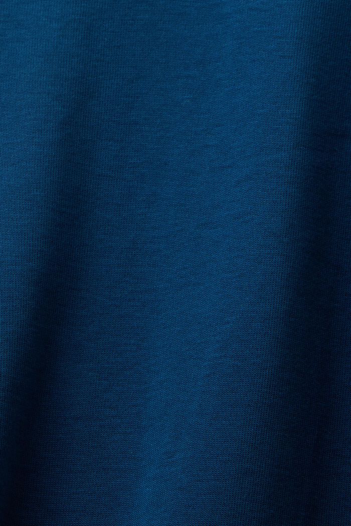 Haut à manches longues en coton biologique à logo, PETROL BLUE, detail image number 6