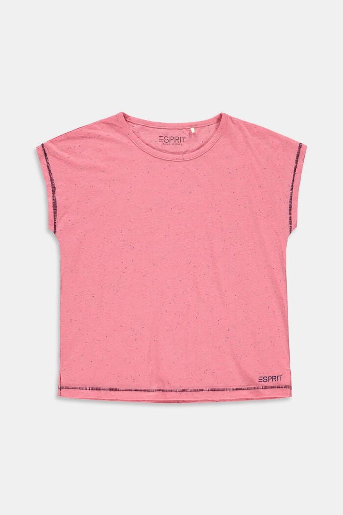 T-shirt de coupe carrée, animé d´une texture mouchetée multicolore, PINK, overview