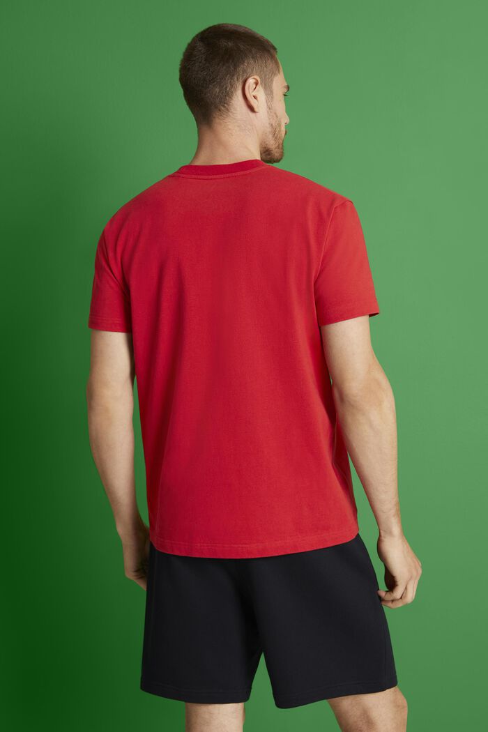 T-shirt en jersey de coton unisexe à logo, RED, detail image number 3