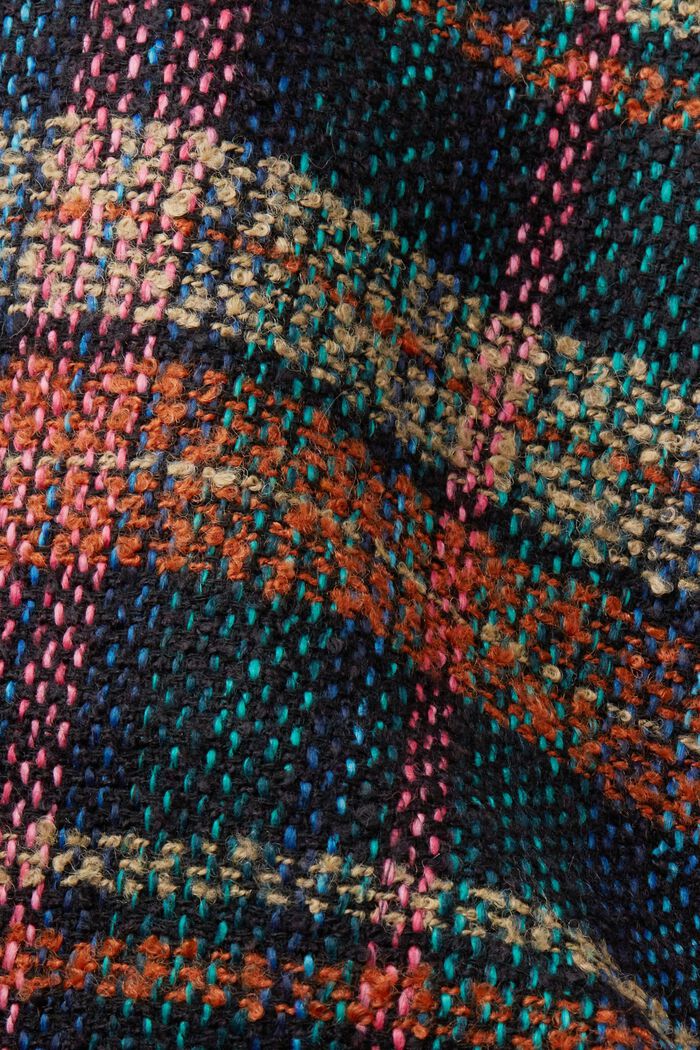 Veste en tweed à teneur en laine à motif tartan, BLACK, detail image number 5