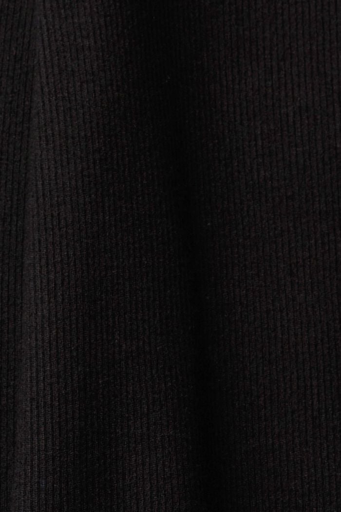 Pantalon taille haute en maille côtelée, BLACK, detail image number 5