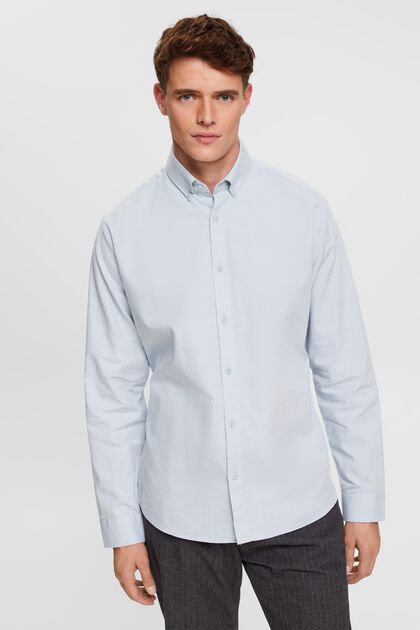 Chemise à col boutonné coupe Slim Fit, GREY BLUE, overview