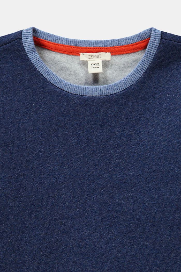 Sweat-shirt doté d’une bordure côtelée rayée, INK, detail image number 2