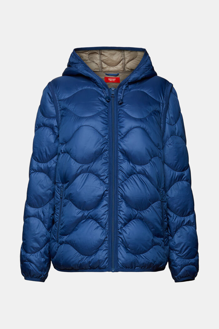 Recyclée : la veste transformable matelassée à capuche, GREY BLUE, detail image number 7