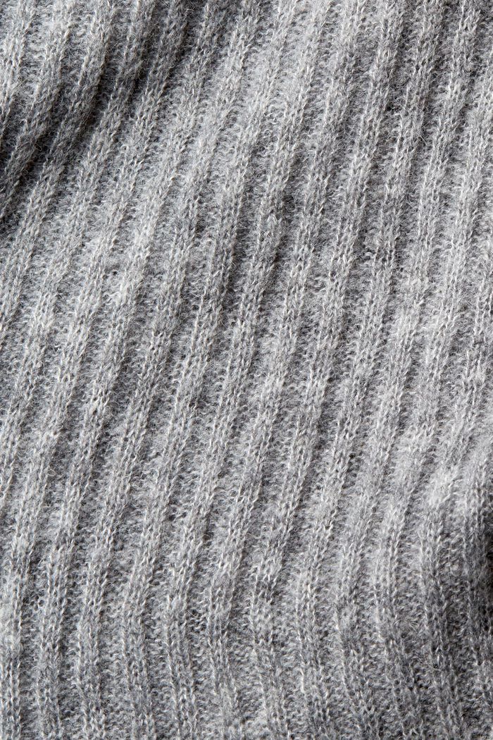 Pull-over à col cheminée en laine mélangée, MEDIUM GREY, detail image number 5