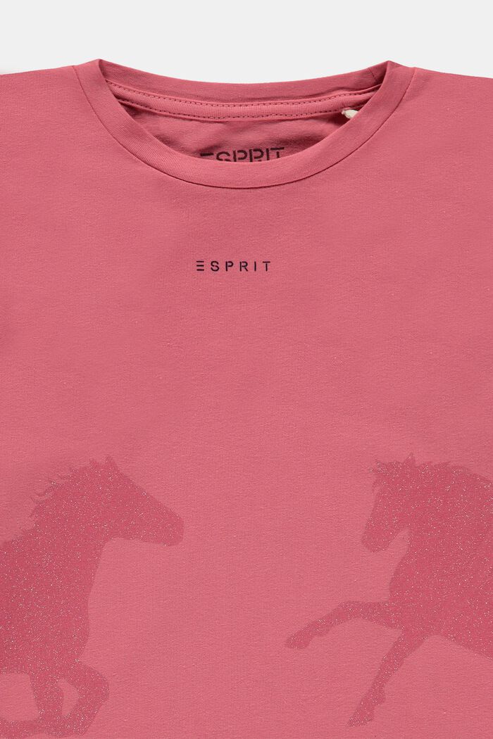 T-shirt à manches longues à imprimé scintillant, CORAL, detail image number 2