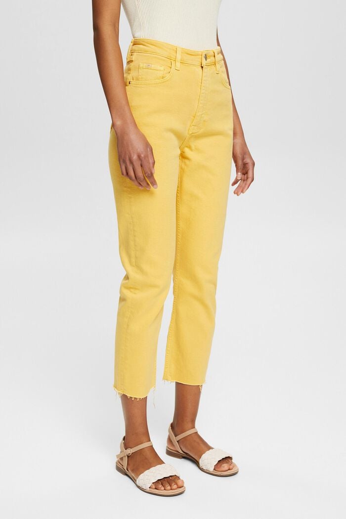 Pants woven high rise straight, SUNFLOWER YELLOW, detail image number 0