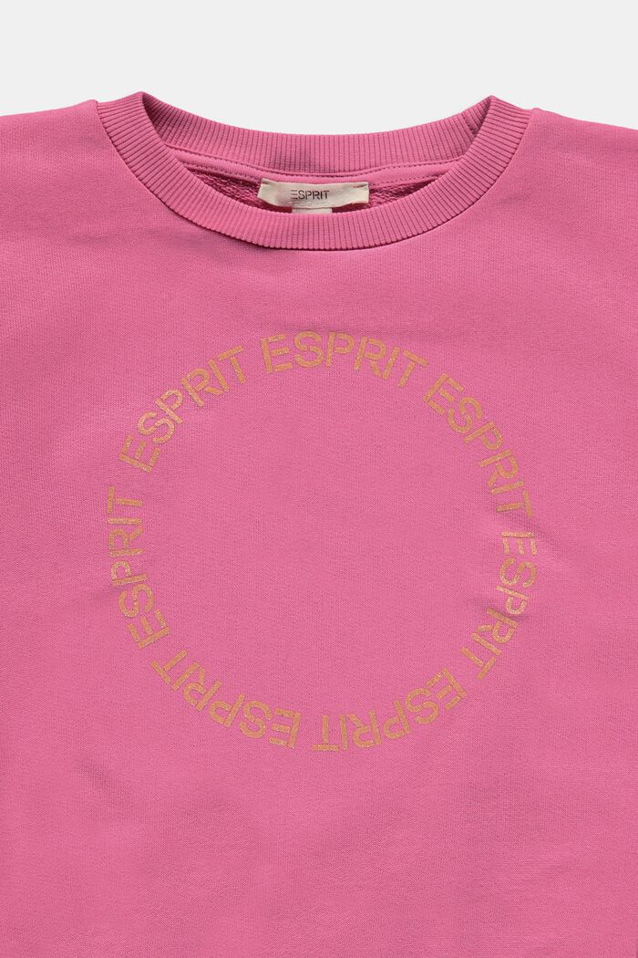 Sweat-shirt en coton à logo sur la poitrine, PINK FUCHSIA, detail image number 2