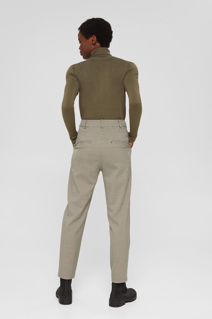 Pantalon à carreaux pied-de-poule et patte de boutonnage, DARK KHAKI, detail image number 3