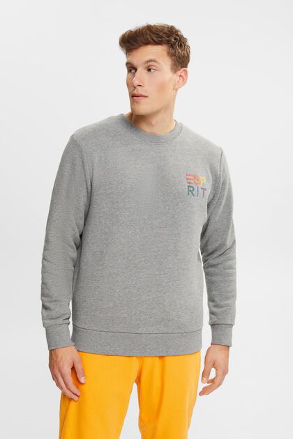 Sweat-shirt à logo brodé coloré, MEDIUM GREY, overview