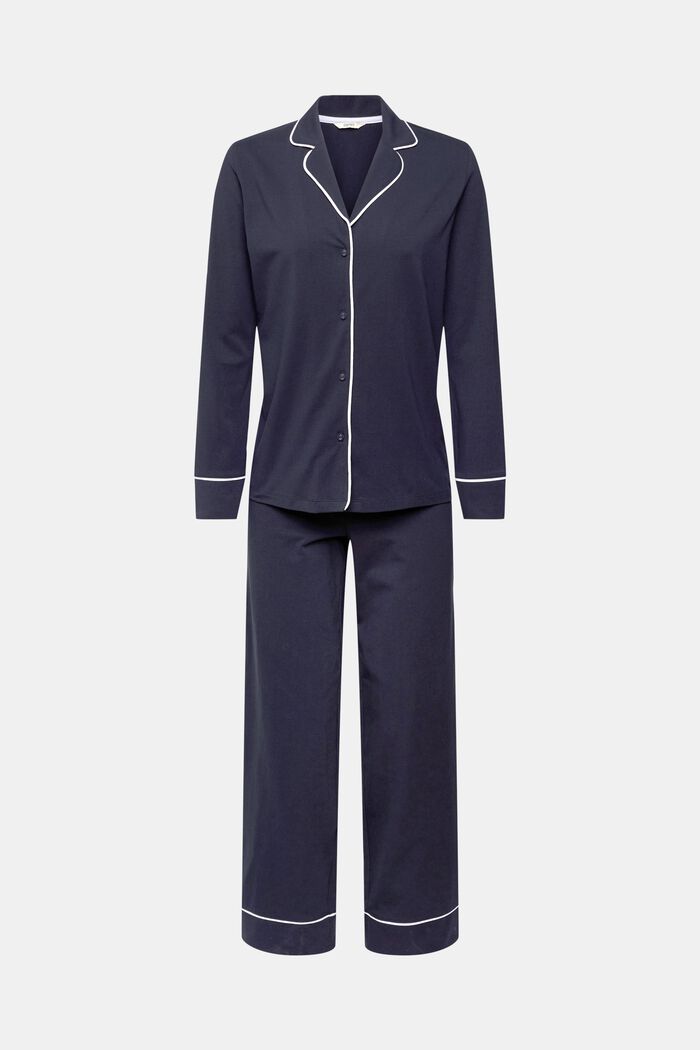 Pyjama en jersey de coupe longue, NAVY, detail image number 2