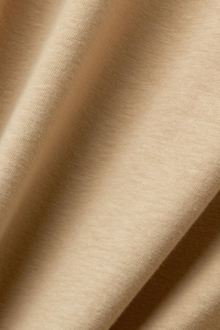 T-shirt en mélange de coton et de lin, SAND, detail image number 5