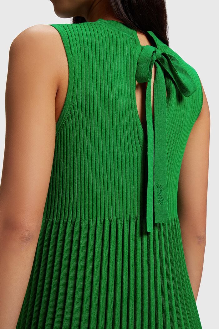 En matière recyclée : la robe-pull plissée, GREEN, detail image number 3