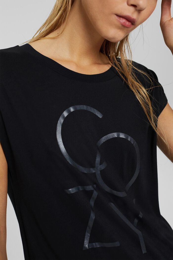 T-shirt à imprimé en LENZING™ ECOVERO™, BLACK, detail image number 2