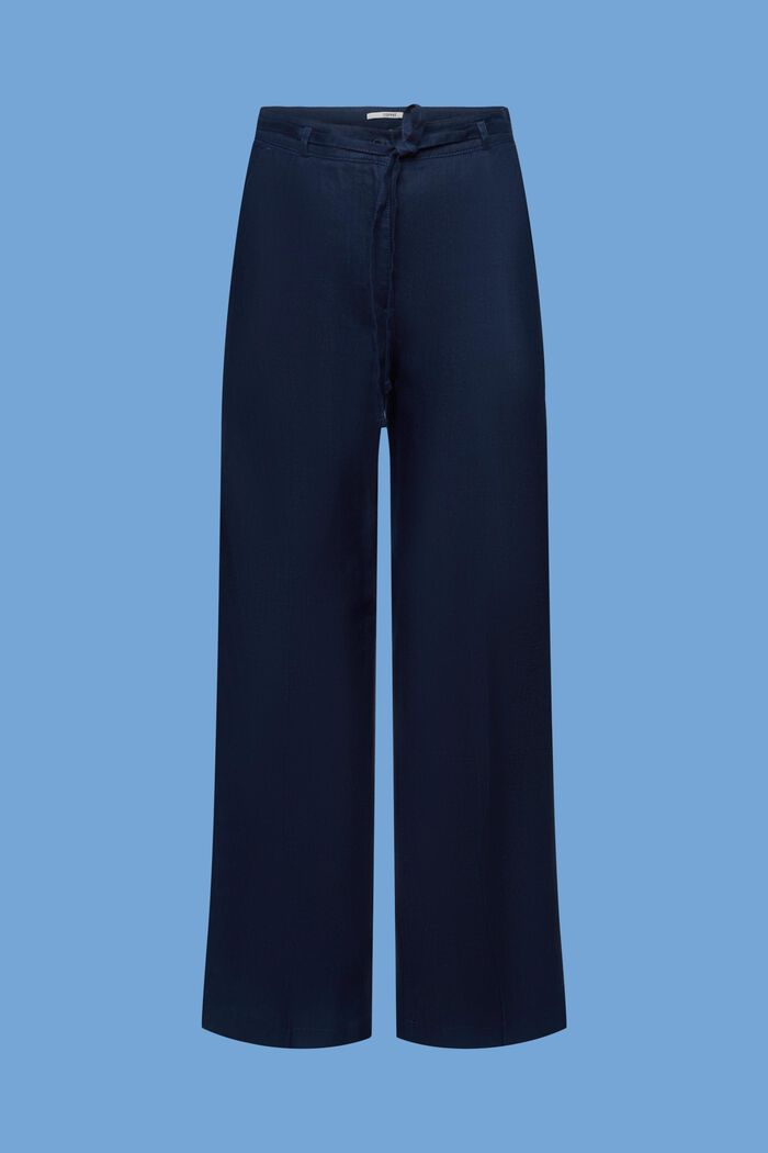 Pantalon large en lin, NAVY, detail image number 6