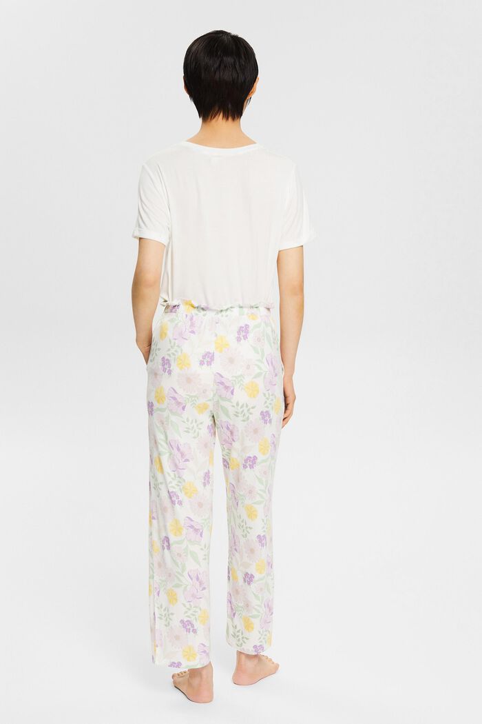 Pantalon de pyjama à motif floral, en LENZING™ ECOVERO™, OFF WHITE, detail image number 3