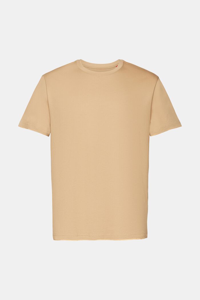 T-shirt à col rond en jersey de coton Pima, BEIGE, detail image number 6