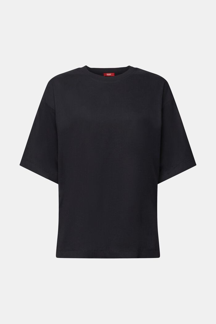 T-shirt en coton de coupe oversize, BLACK, detail image number 6