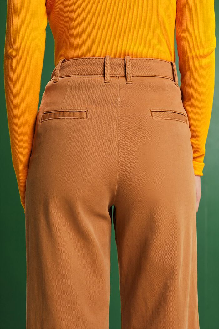 Chino taille haute de coupe Wide Fit, CARAMEL, detail image number 4