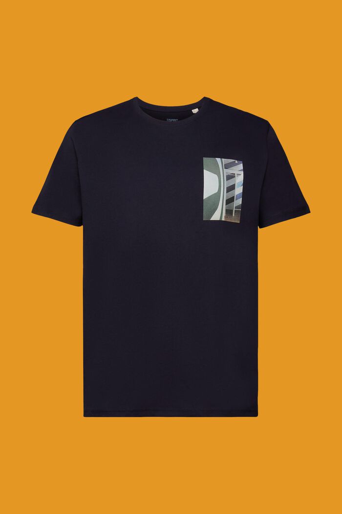 T-shirt à encolure ronde, 100 % coton, NAVY, detail image number 6