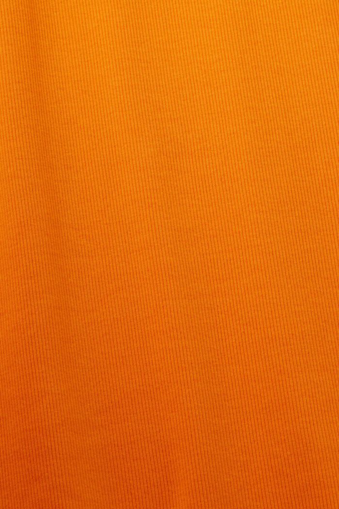 Robe longueur midi en jersey côtelé, coton stretch, BRIGHT ORANGE, detail image number 5