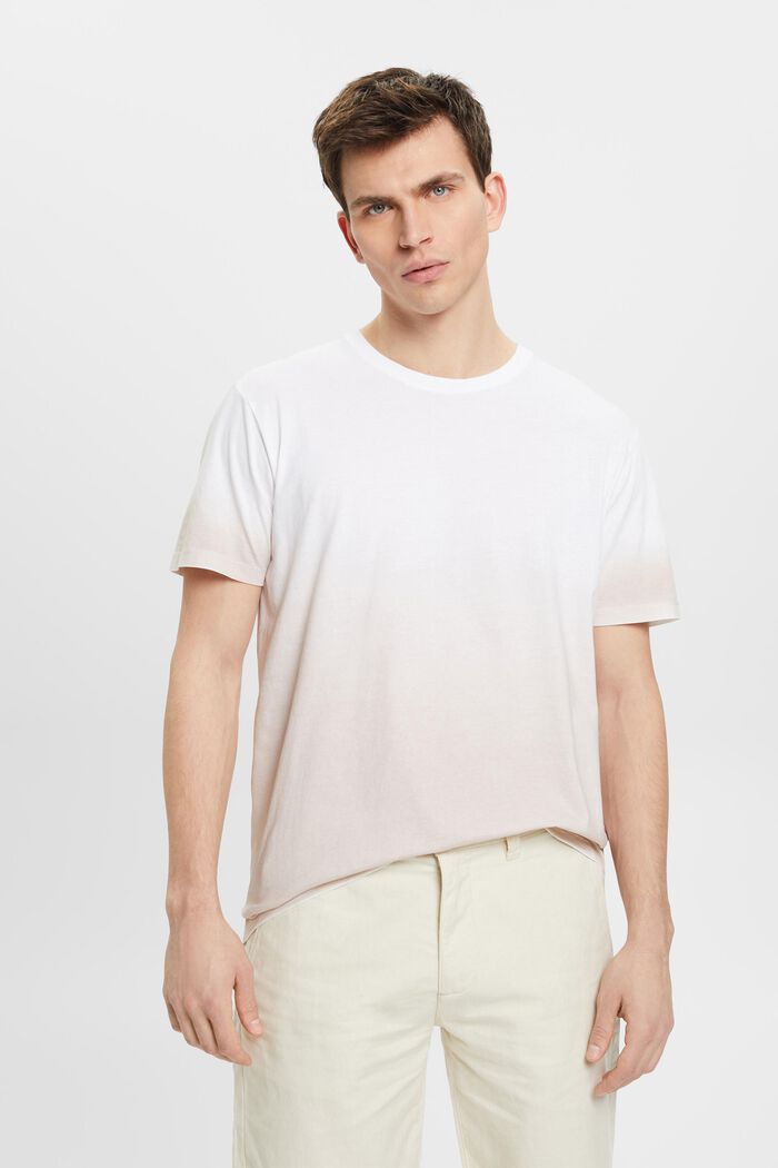 T-shirt bicolore à effet éclairci, WHITE, detail image number 0
