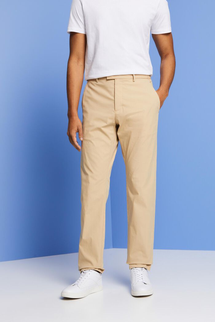 Pantalon chino en popeline, SAND, detail image number 0
