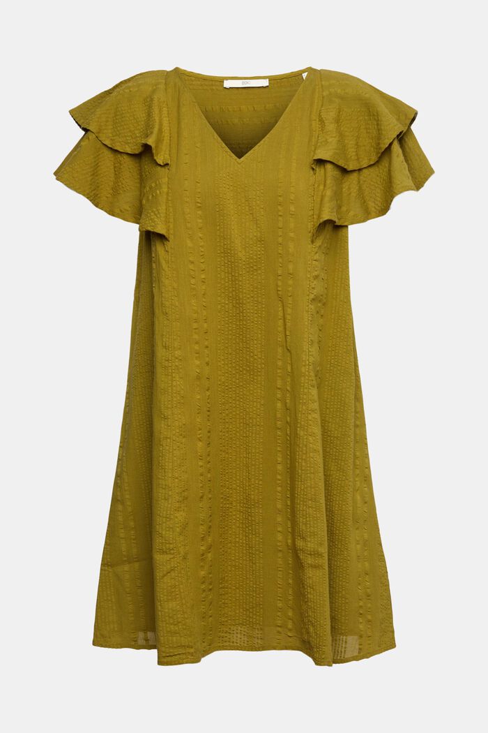 Robe en coton texturé, OLIVE, detail image number 6