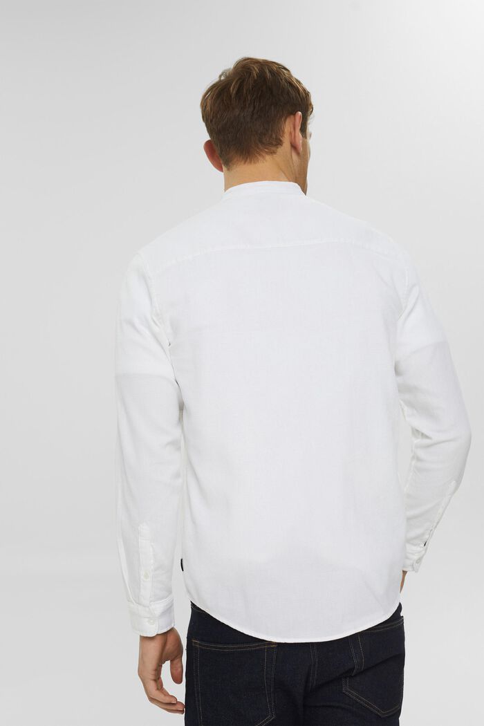 Chemise en coton à col droit, WHITE, detail image number 3