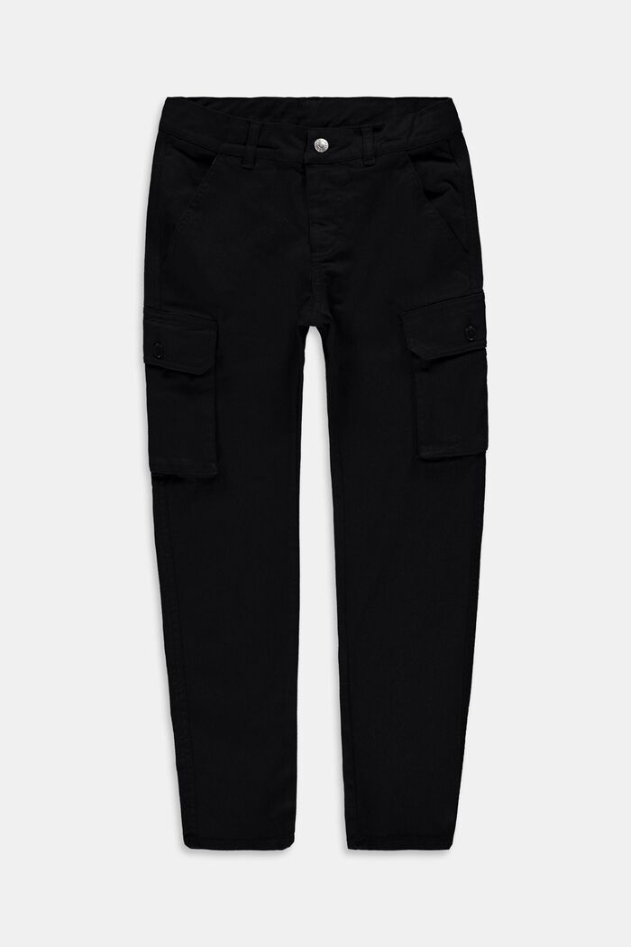 Pantalon cargo en coton, BLACK, detail image number 0