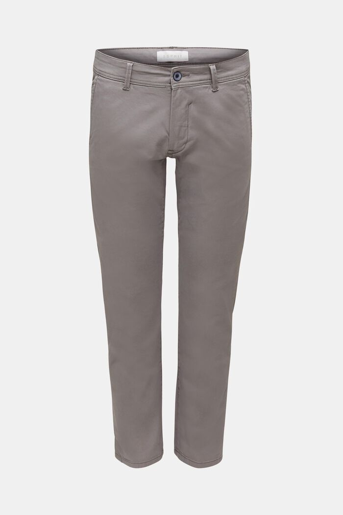 Pantalon chino en coton stretch, GREY, detail image number 0