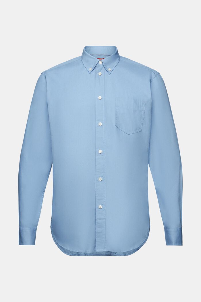 Chemise à col boutonné en popeline, 100 % coton, LIGHT BLUE, detail image number 7