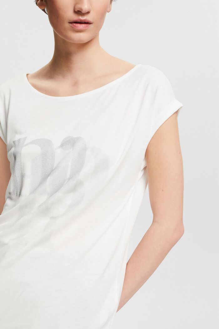 T-shirt à imprimé métallisé, LENZING™ ECOVERO™, OFF WHITE, detail image number 0
