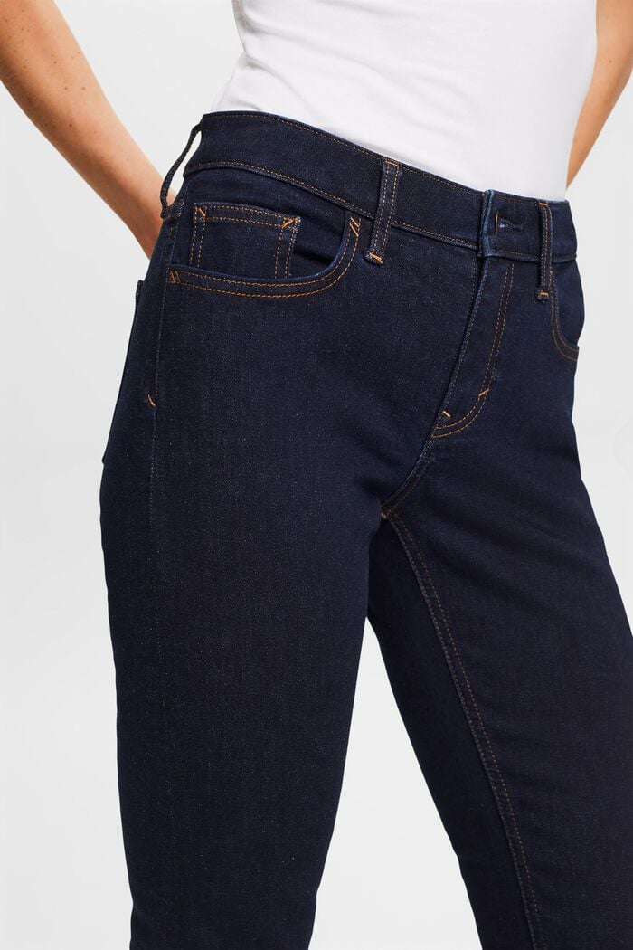 En matière recyclée : jean stretch de coupe Slim Fit à taille mi-haute, BLUE RINSE, detail image number 2