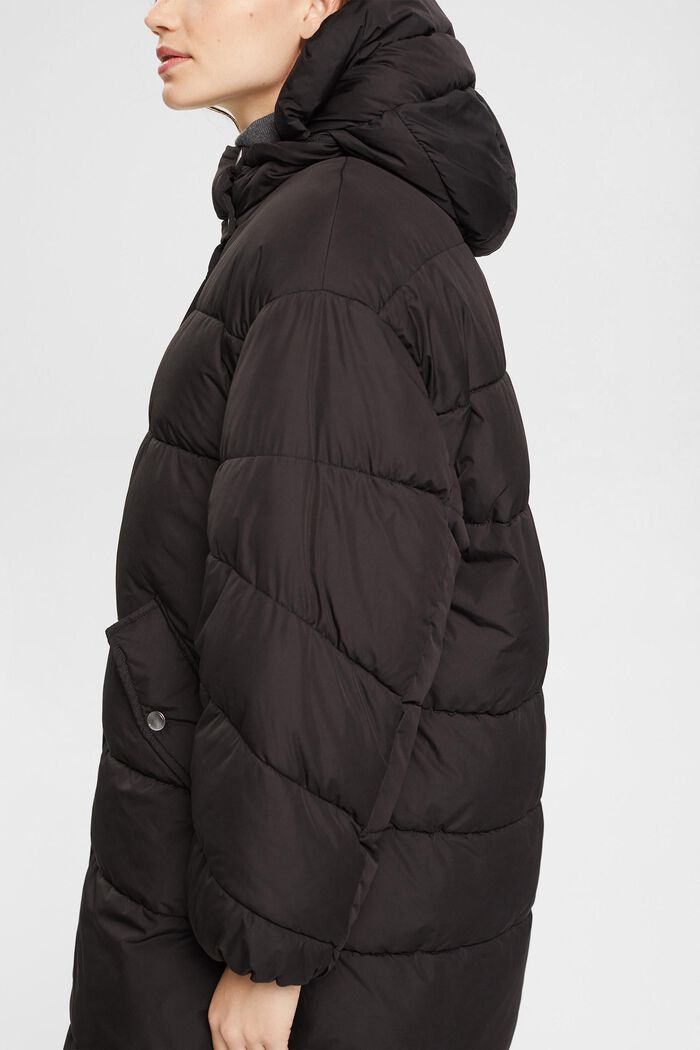 Manteau matelassé à capuche amovible, BLACK, detail image number 4