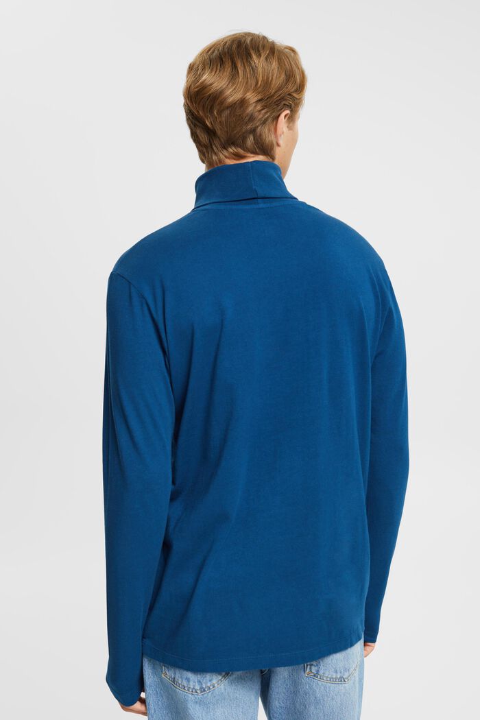 T-shirt à manches longues à col roulé, PETROL BLUE, detail image number 3