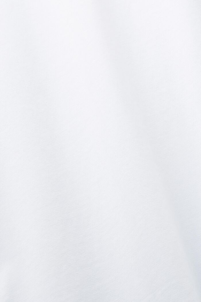 T-shirt en coton à imprimé sur la poitrine, WHITE, detail image number 6