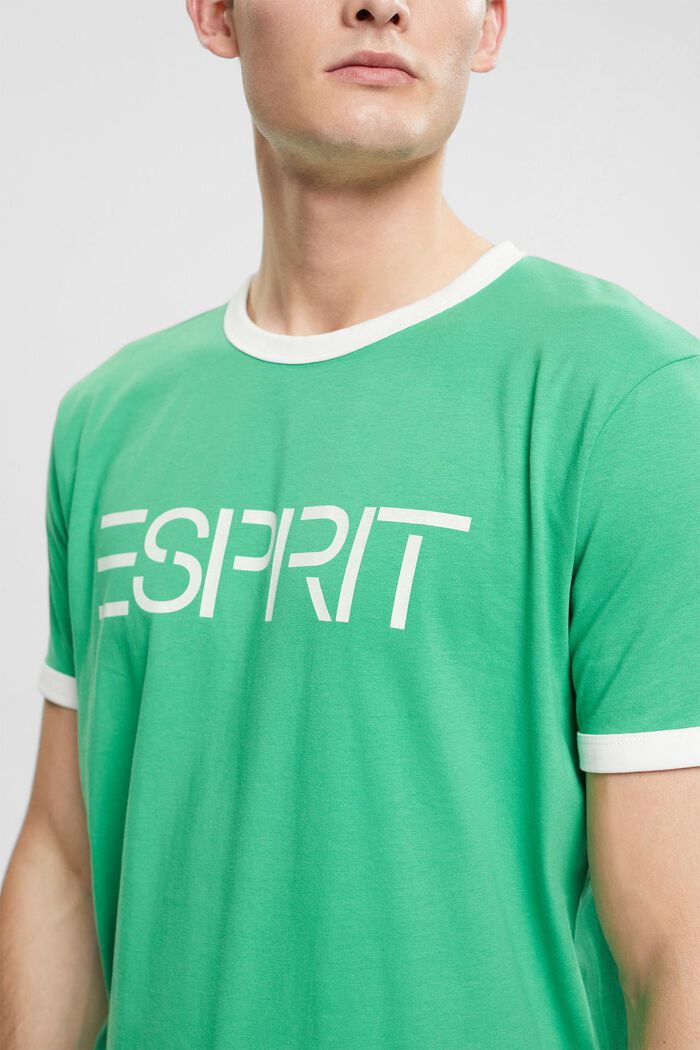 T-shirt en jersey à imprimé logo, GREEN, detail image number 2