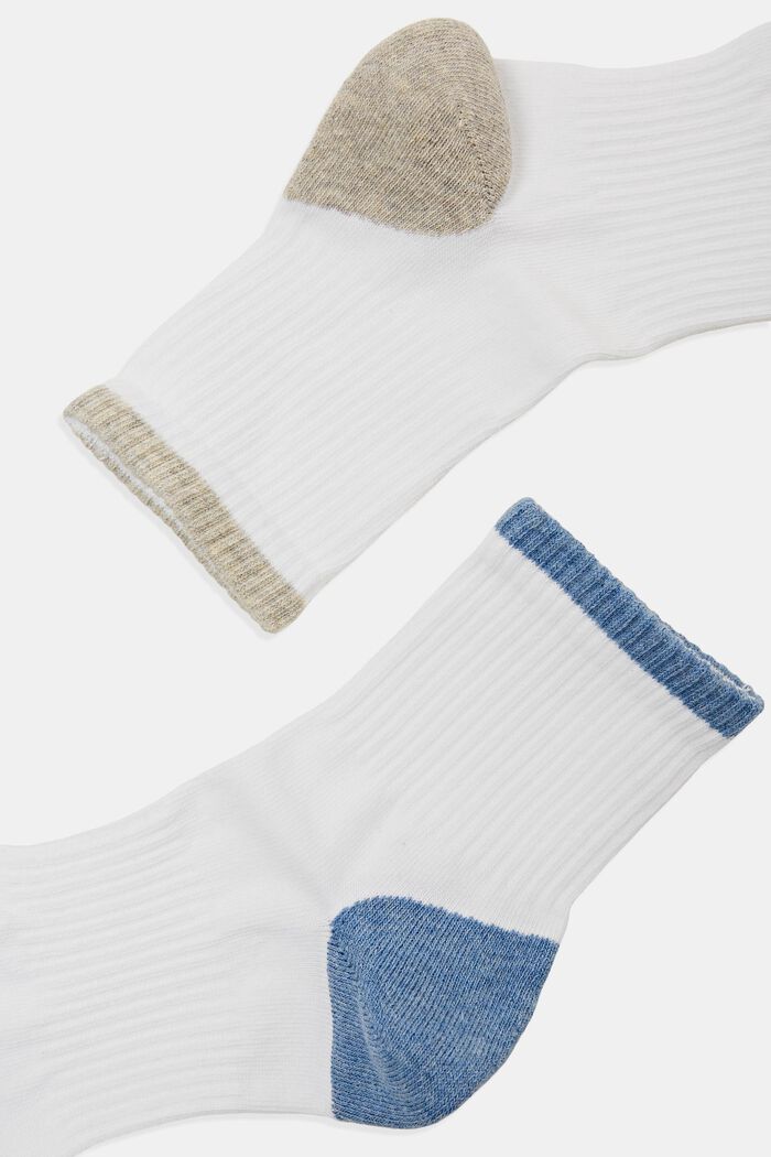 Lot de 2 chaussettes de sport aux touches colorées, NEW WHITE, detail image number 1