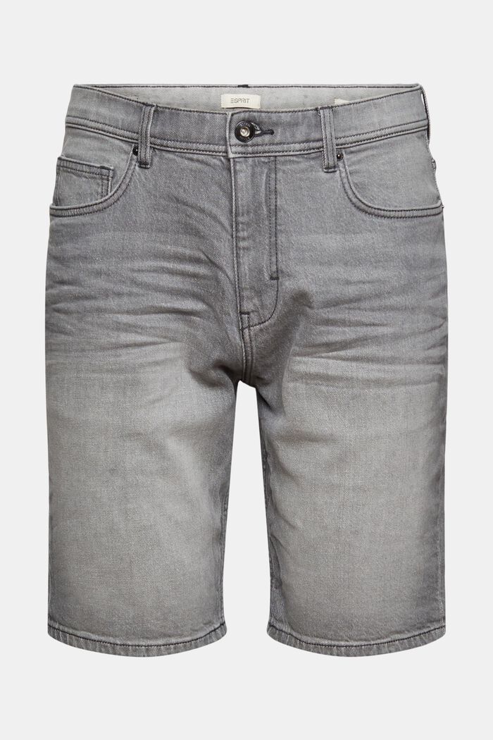 Short en jean en coton, GREY LIGHT WASHED, detail image number 5