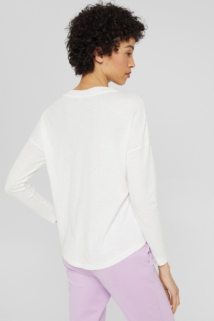 T-shirt à manches longues à poche, coton biologique mélangé, OFF WHITE, detail image number 3