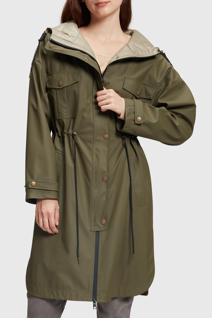 Manteau de pluie rembourré, KHAKI GREEN, detail image number 0